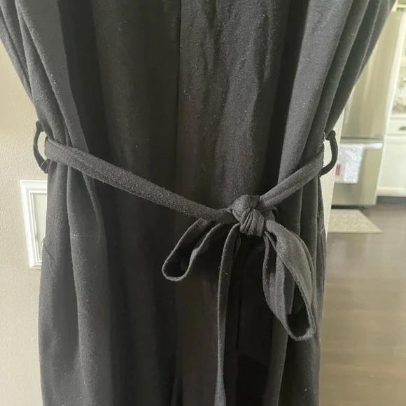 MAX STUDIO Black Knit Wide Leg Jumper Toe Waist Pull On Stretch Comfort LARGE - Picture 3 of 11